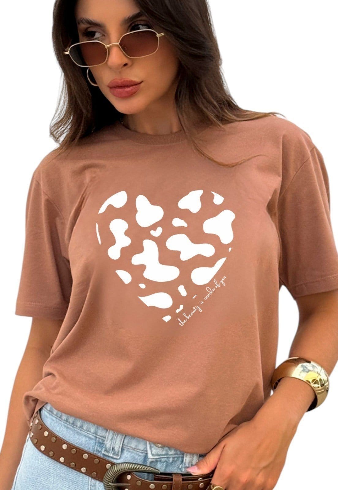 Camiseta Cianitas Estampa Coração The Beauty - 2