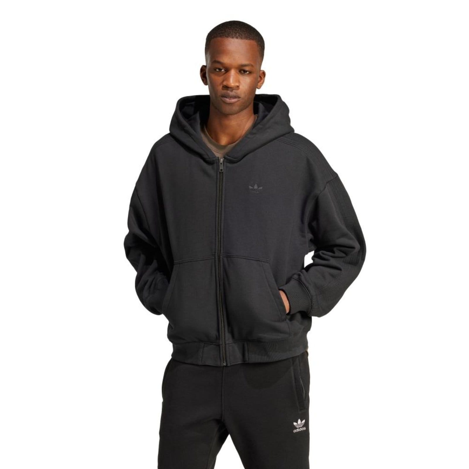Vista principal Blusa de moletom com capuz com zíper Premium Essentials adidas Originals Adidas preto