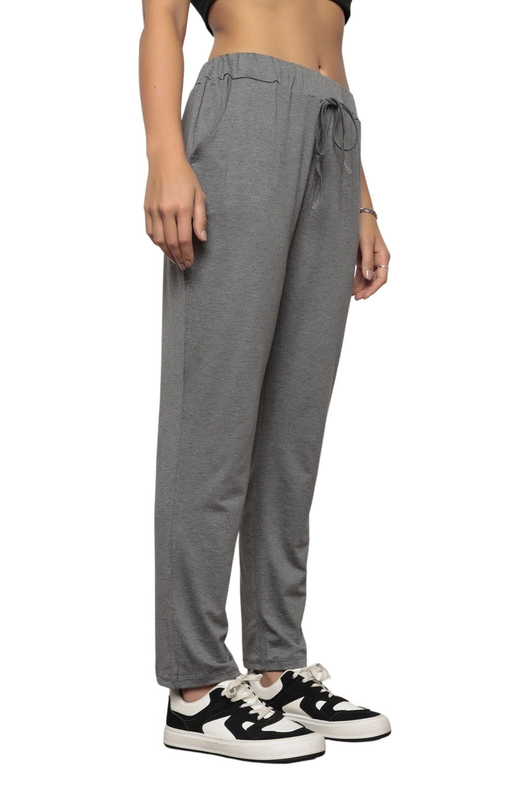 Vista 2 Calça Feminina Soltinha Reta Comfy Mescla ZIPITUKA cinza