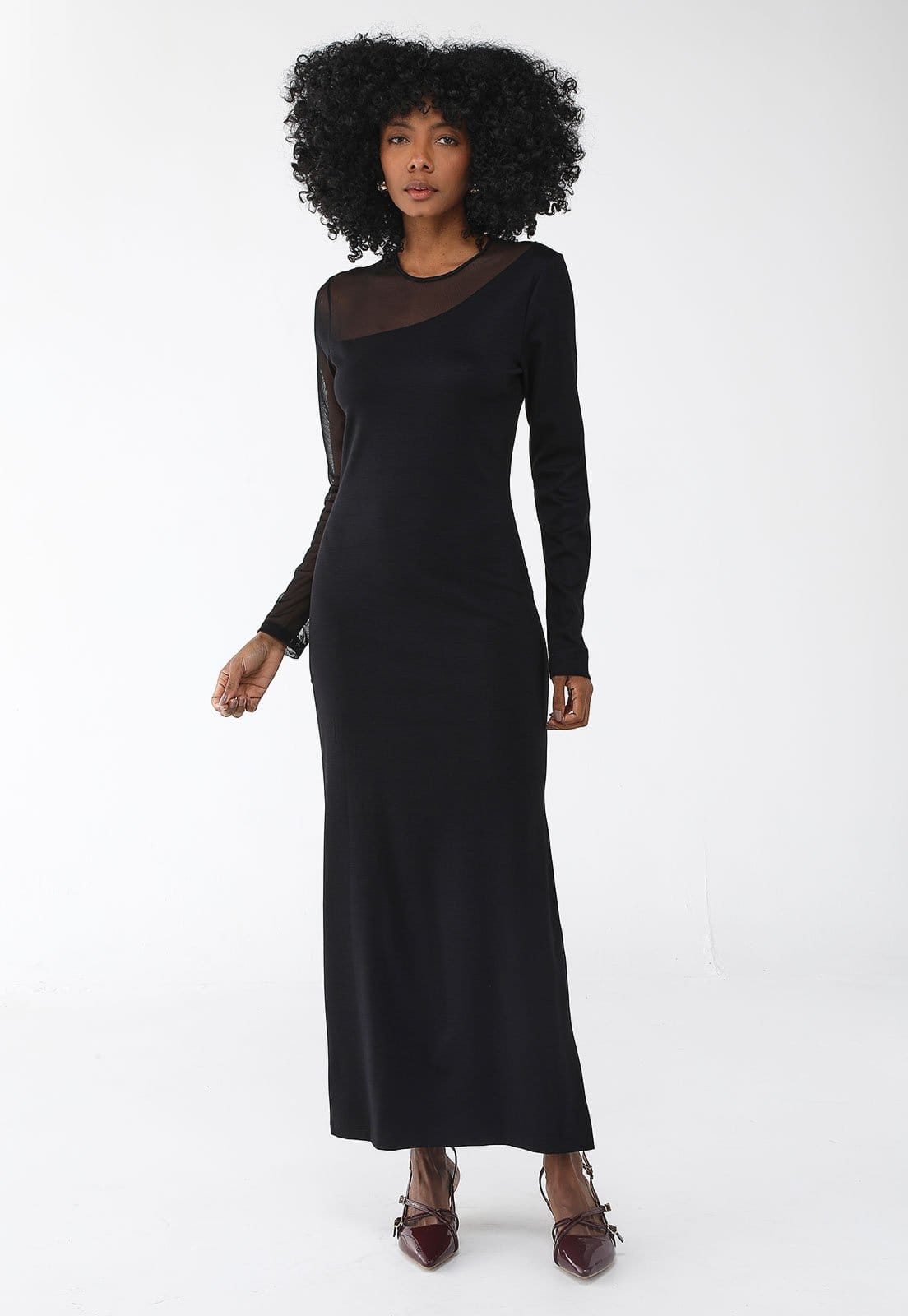 Vestido Forum Longo Recorte Tule