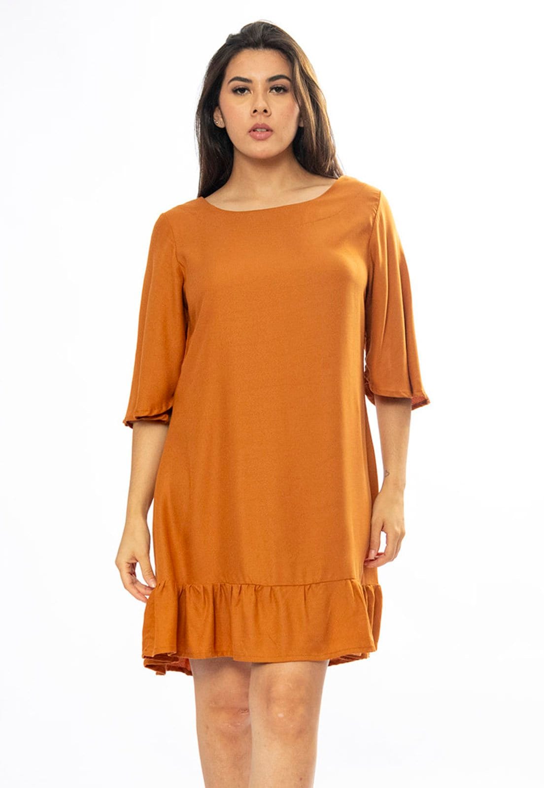 Vista 2 Vestido Amazonia Vital Curto Viscose Mostarda Amazonia Vital amarelo