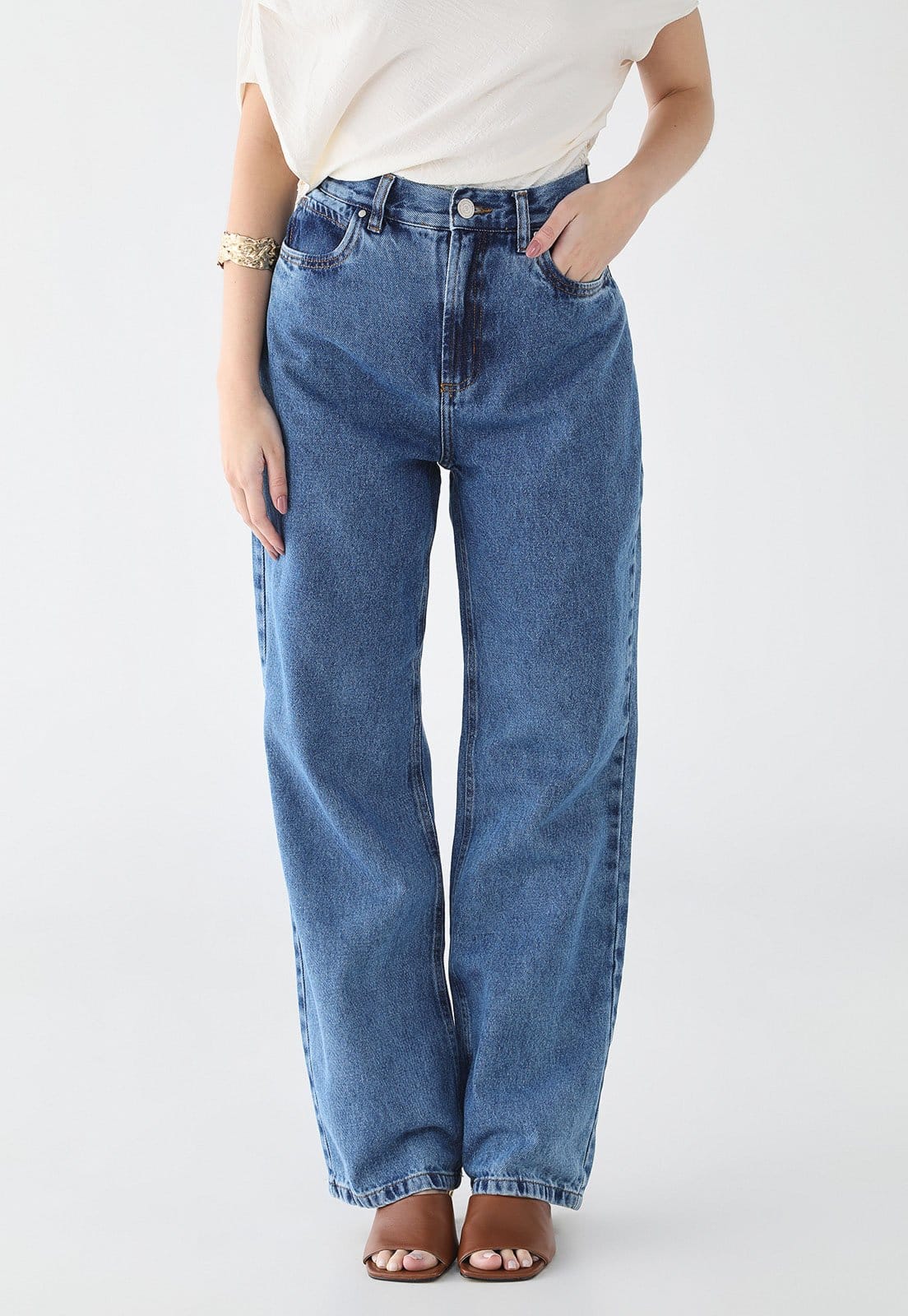 Calça Jeans Feminina Colcci Reta Cintura Alta