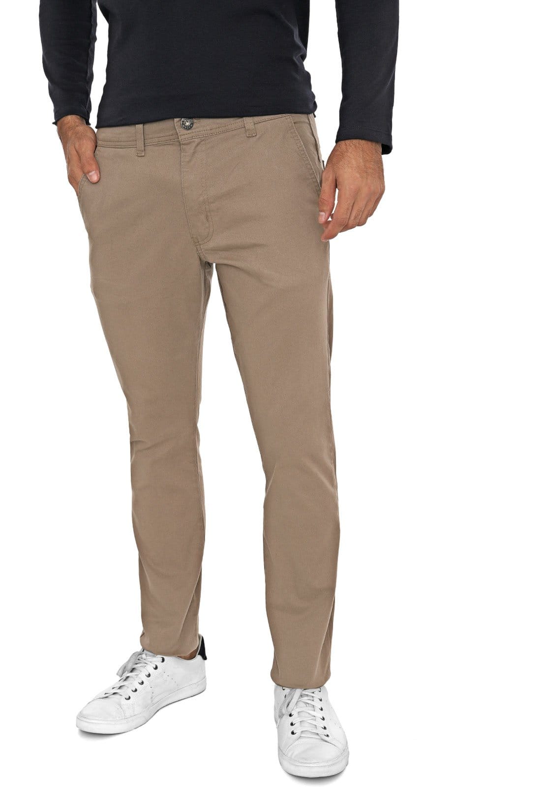 Vista 2 Kit 2 Calças Macaw Sarja Elastano Insert e Macaw bege/multicolorido/preto multicolor