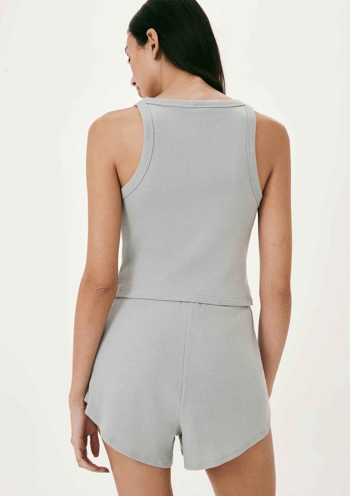 Vista 2 Pijama Curto Feminino Básico Em Ribana Canelada Hering HERING INTIMATES marrom