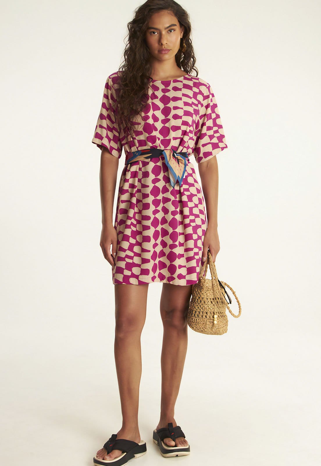 Vista principal Vestido Cantão Curto TDress Tempos Cantão rosa