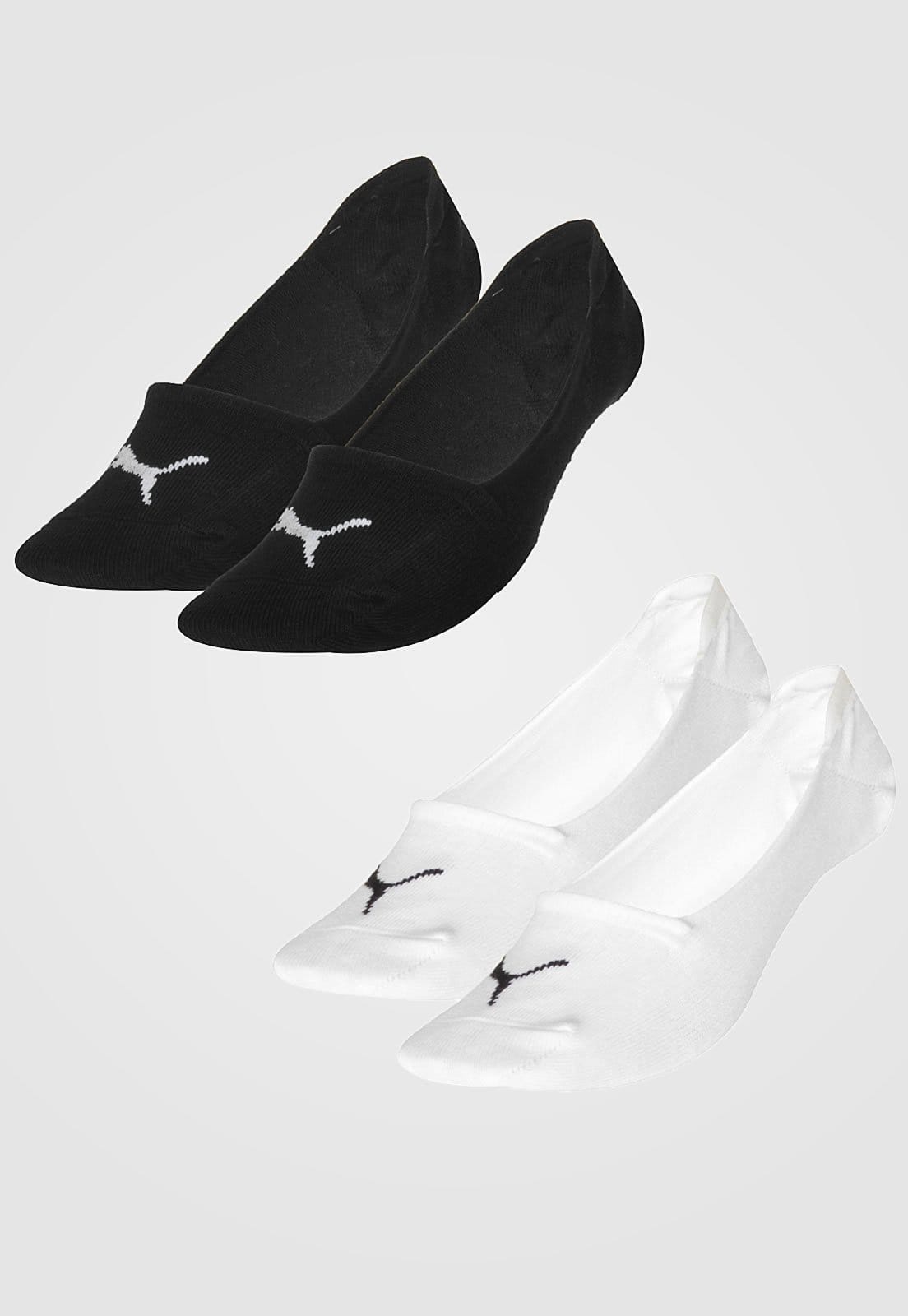 Vista 2 Meia Invisível Masculina Puma Kit 2 Pares Preta Puma preto
