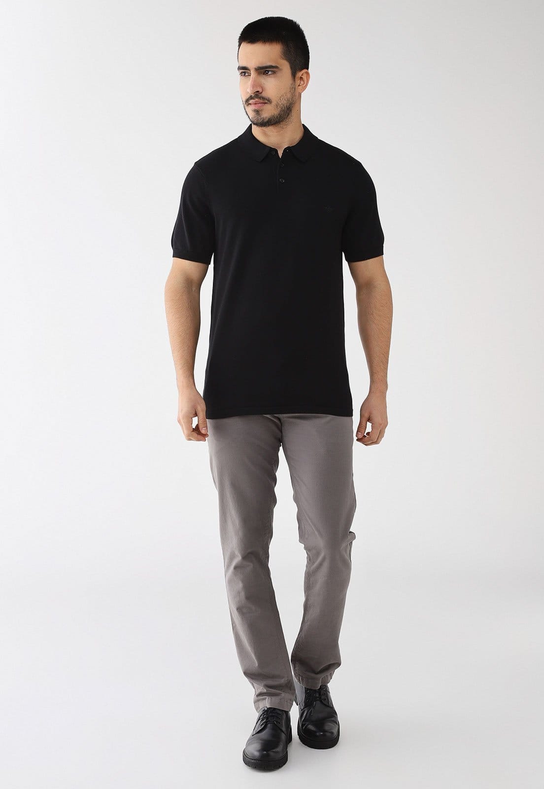 Polo de Tricot Masculina Dudalina Bordado Preta - 2