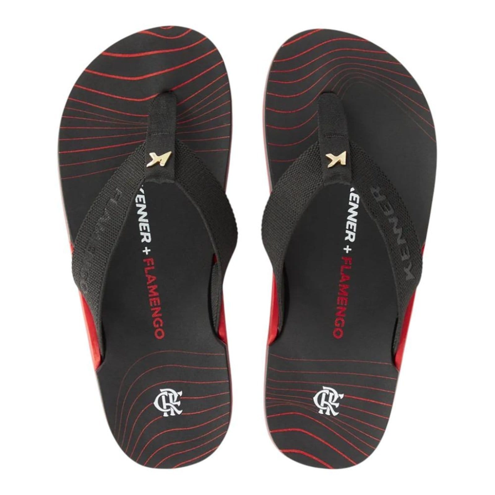 Vista 2 Chinelo Kenner Flamengo Nk6 Pro Masculino 745 preto