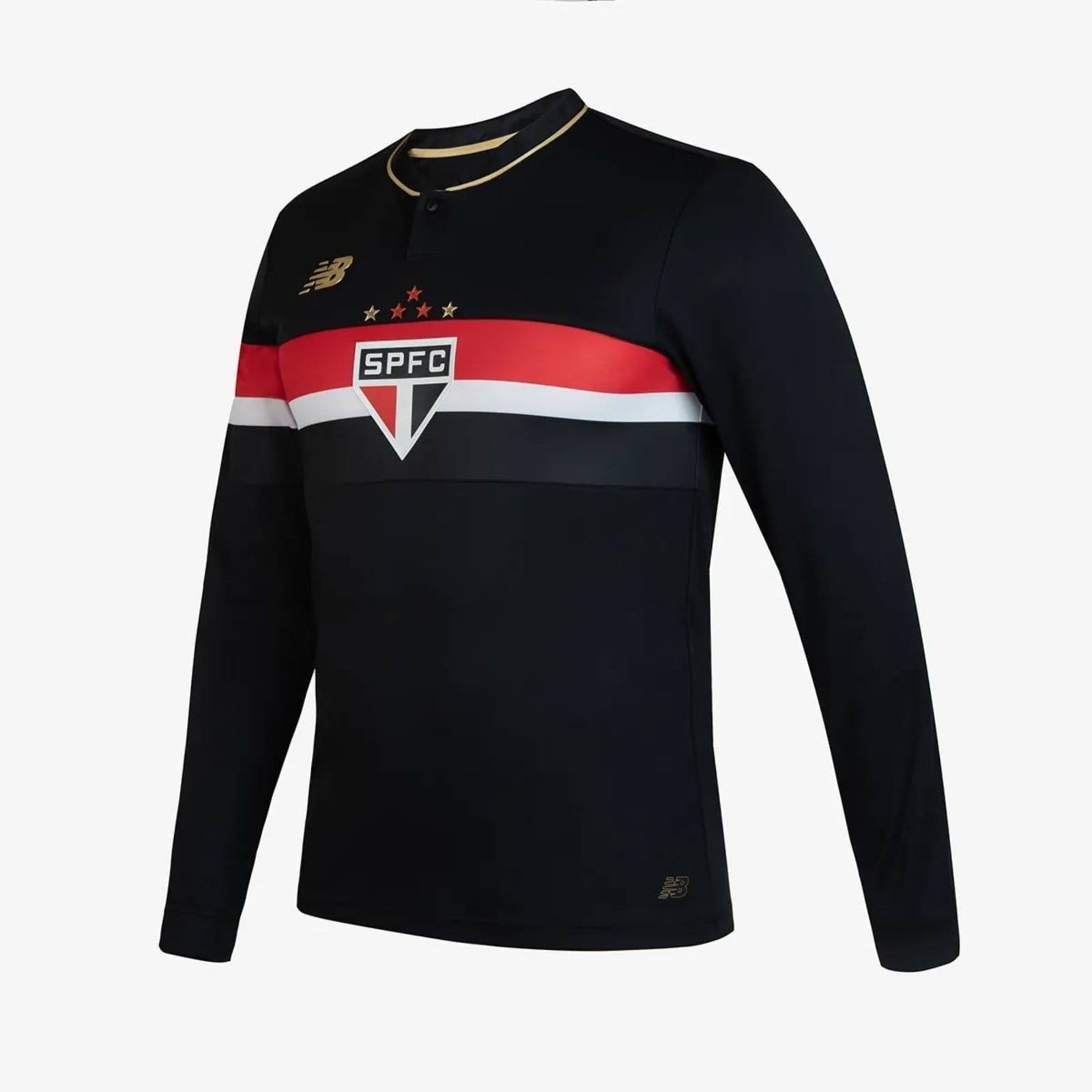Vista 2 Camisa New Balance São Paulo III 2025 Manga Longa Jogador New Balance preto