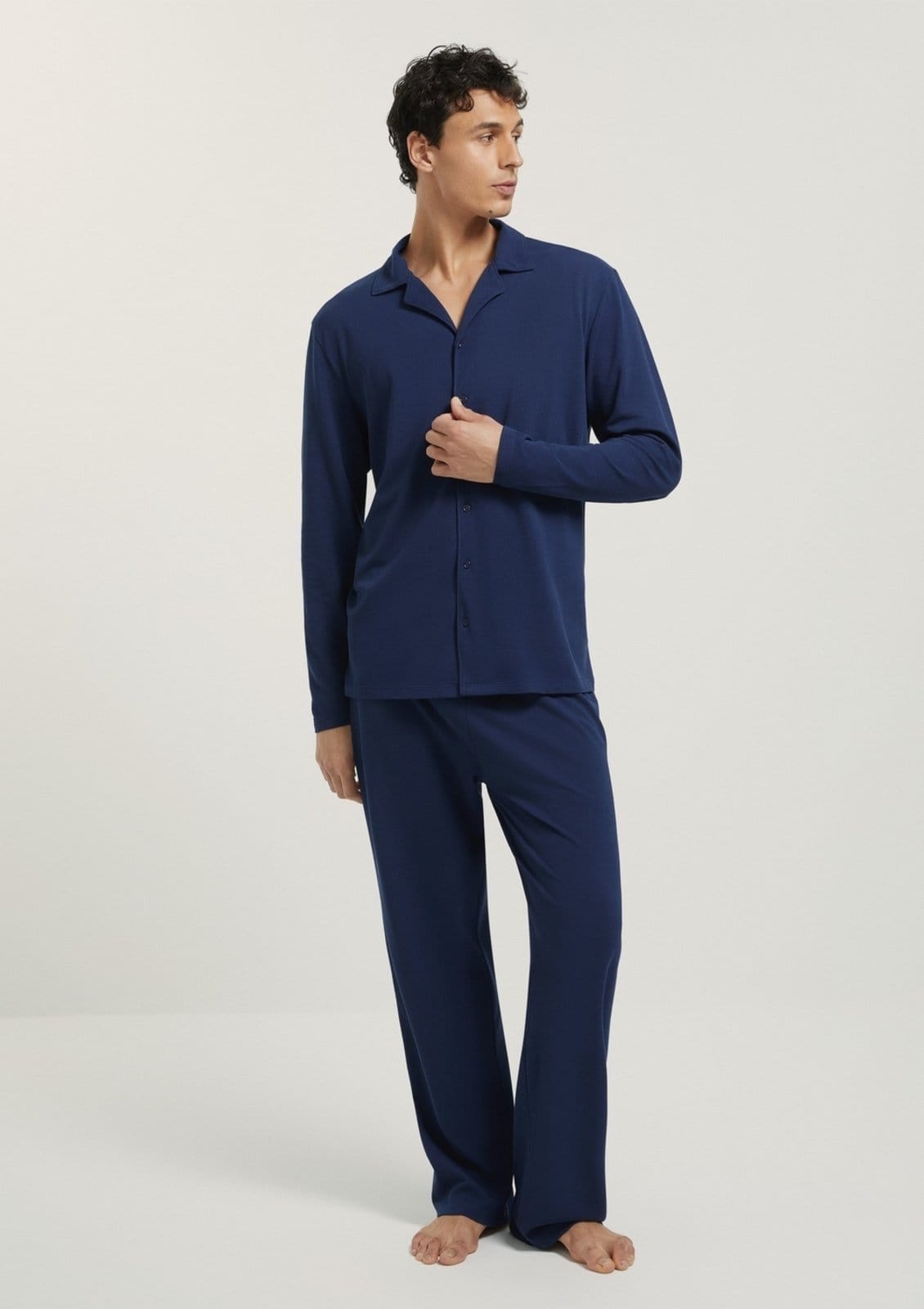 Pijama Longo Masculino Americano Em Malha Piquet Hering
