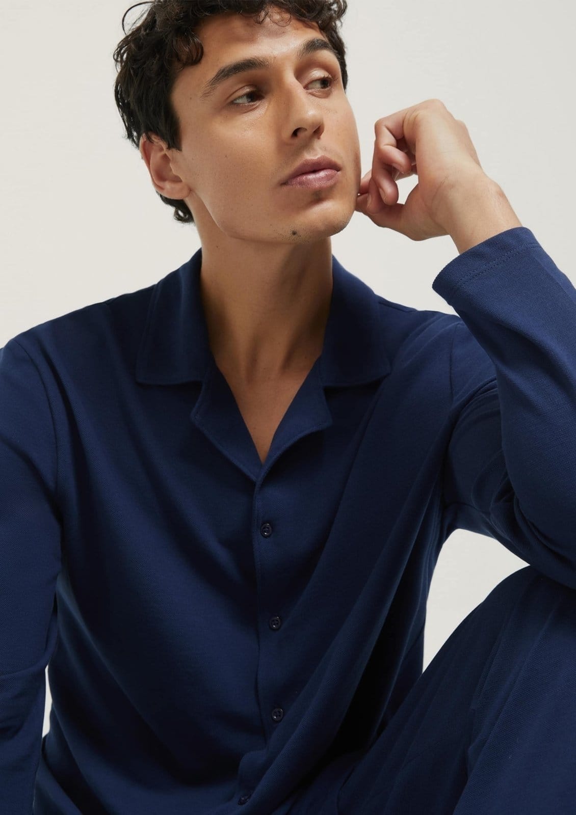 Pijama Longo Masculino Americano Em Malha Piquet Hering - 2