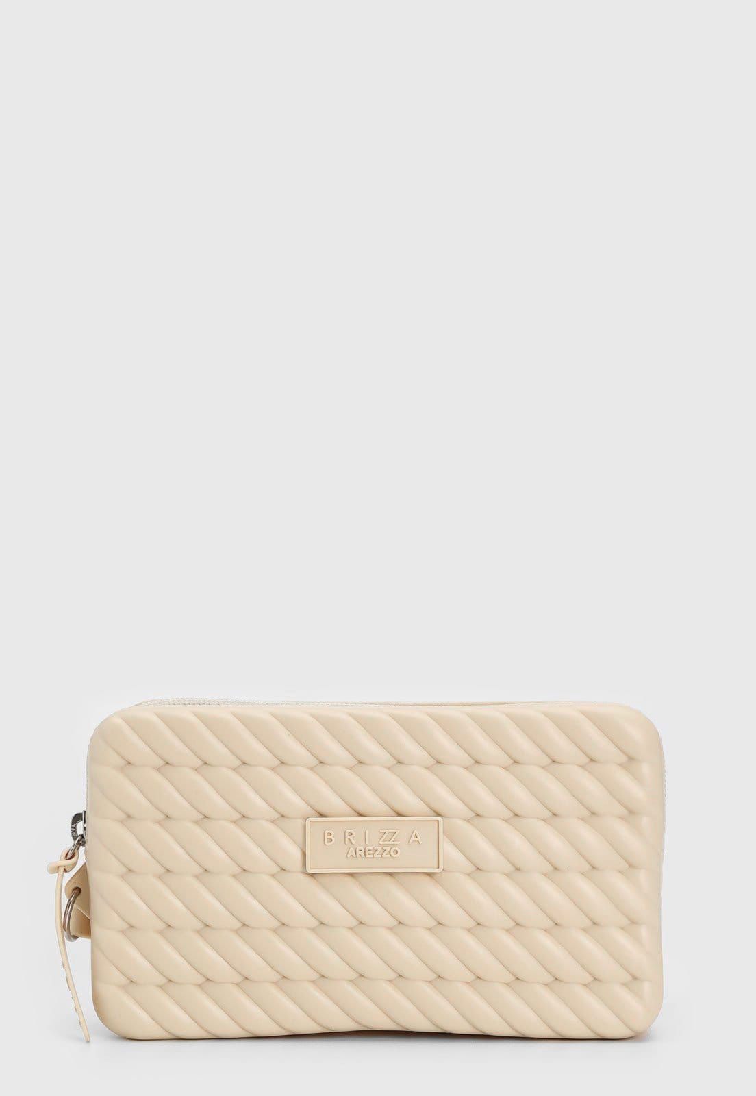 Vista 2 Bolsa Brizza Arezzo Trançada Off-White Brizza Arezzo off-white white