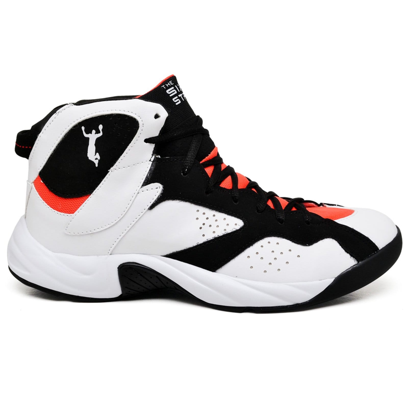 Vista principal Tênis Basquete Adrenaline Forma Especial 45 ao Laranja Six Street branco