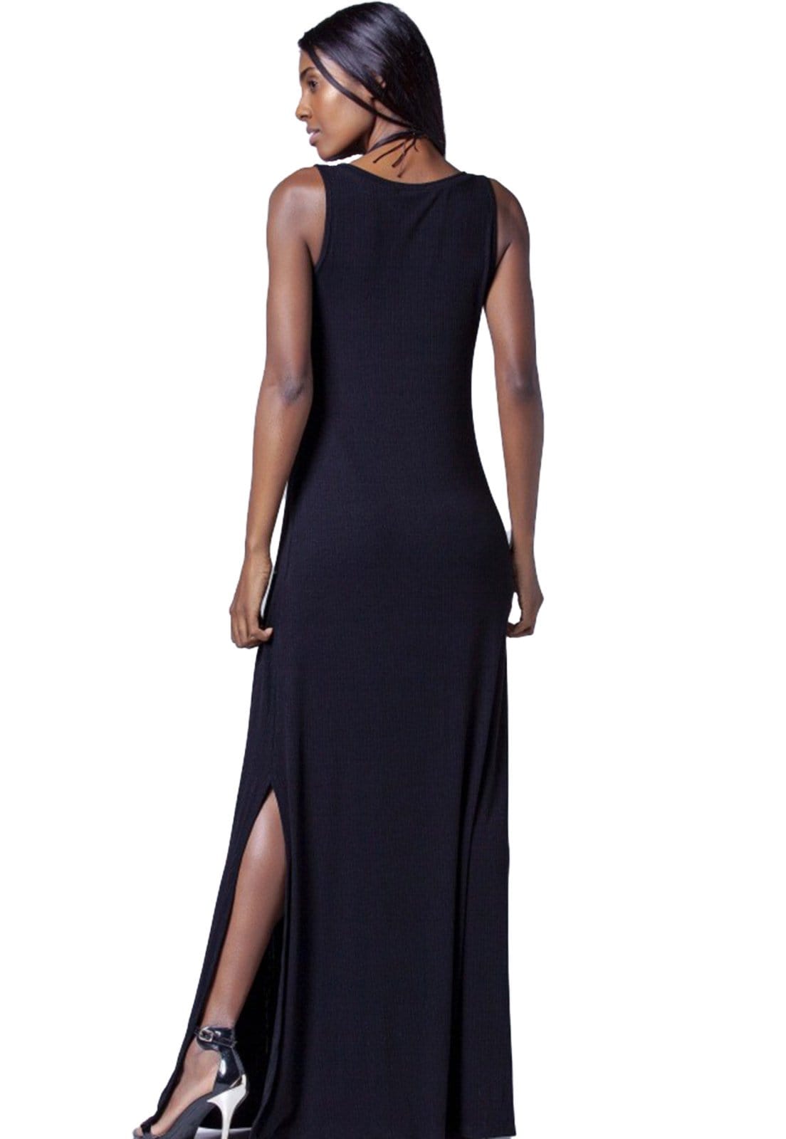 Vista 2 Vestido Longo Malha Amazonia Vital Classic Amazonia Vital preto