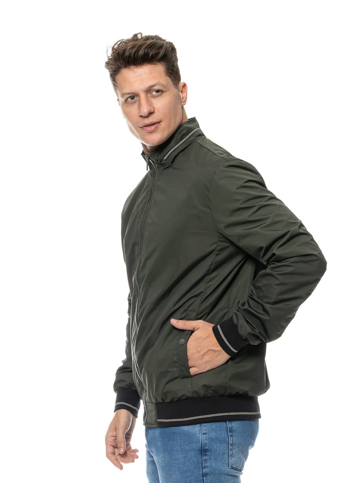 Vista 2 Jaqueta Masculina Bomber Gola Alta Crocker - 50383 Crocker verde militar
