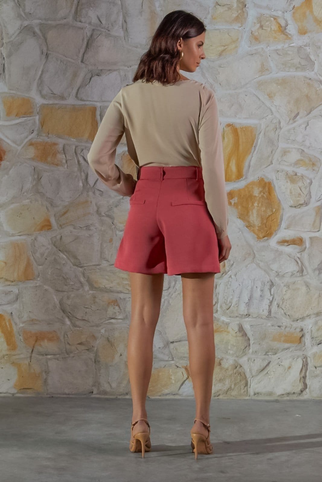 Vista 2 Bermuda Vanibele Alfaiataria Goiaba Vanibele rosa