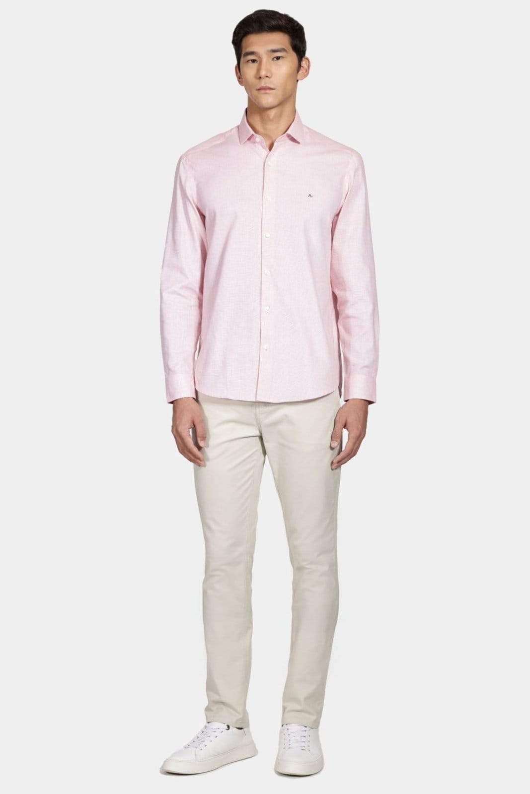 Vista 2 Camisa Aramis Regular Tricoline Falso Liso Vermelho Aramis incolor