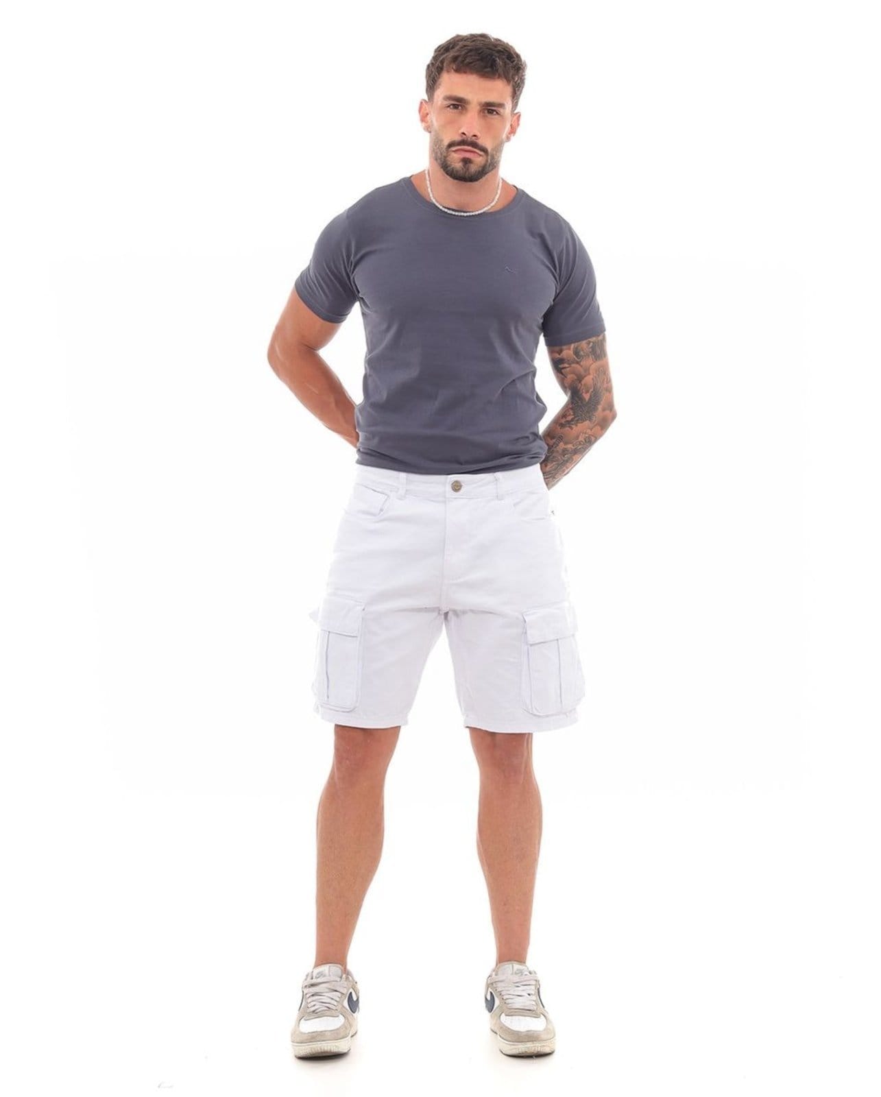 Bermuda Sarja Masculina Cargo Bolsos Laterais 23508