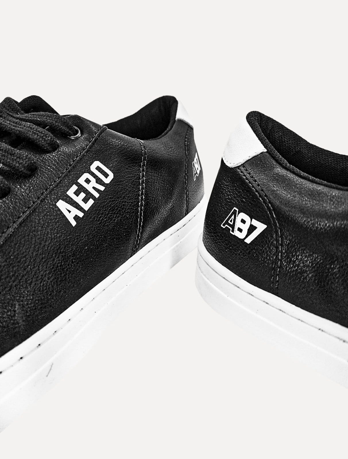 Vista 2 Tênis Aeropostale Masculino Casual Couro Aero A87 Branco Aeropostale preto
