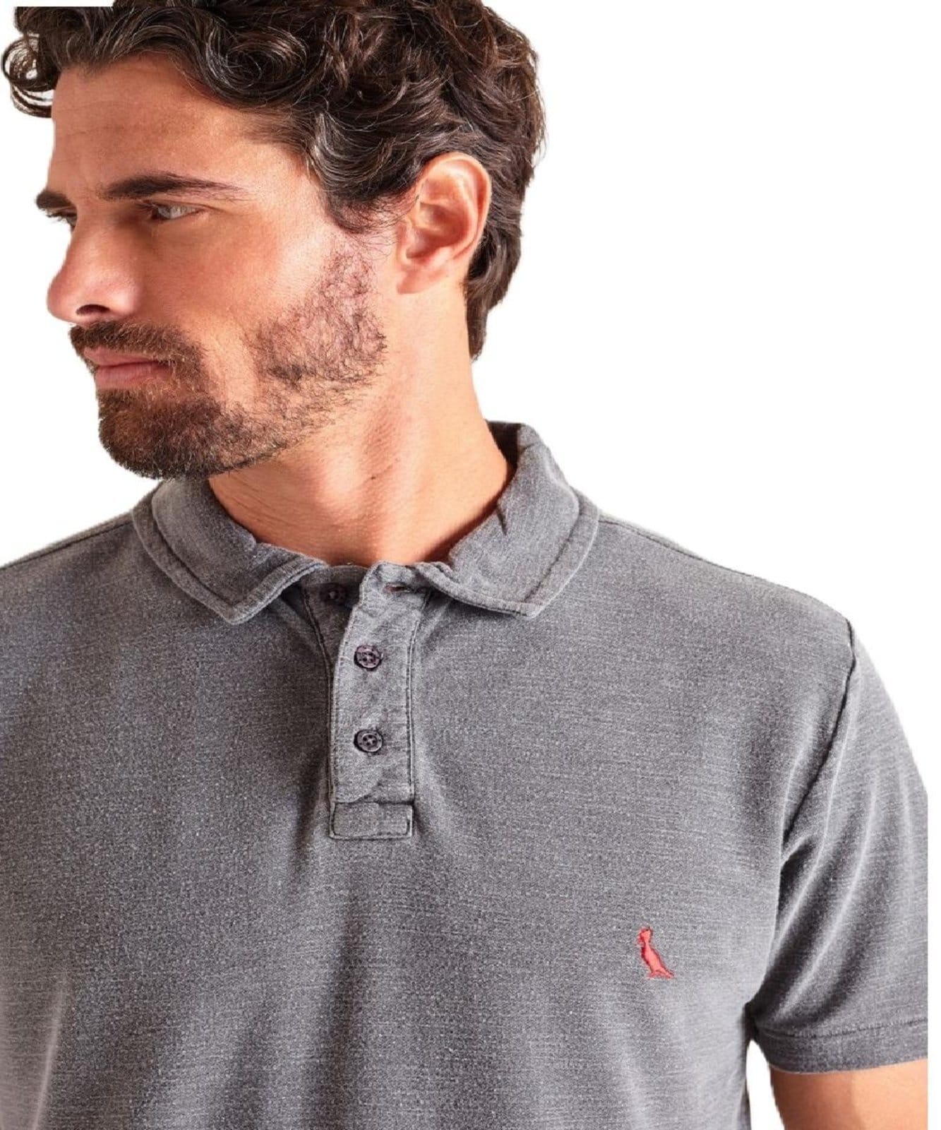 Vista 2 Polo Cont Piquet Flame Mc Reserva preto