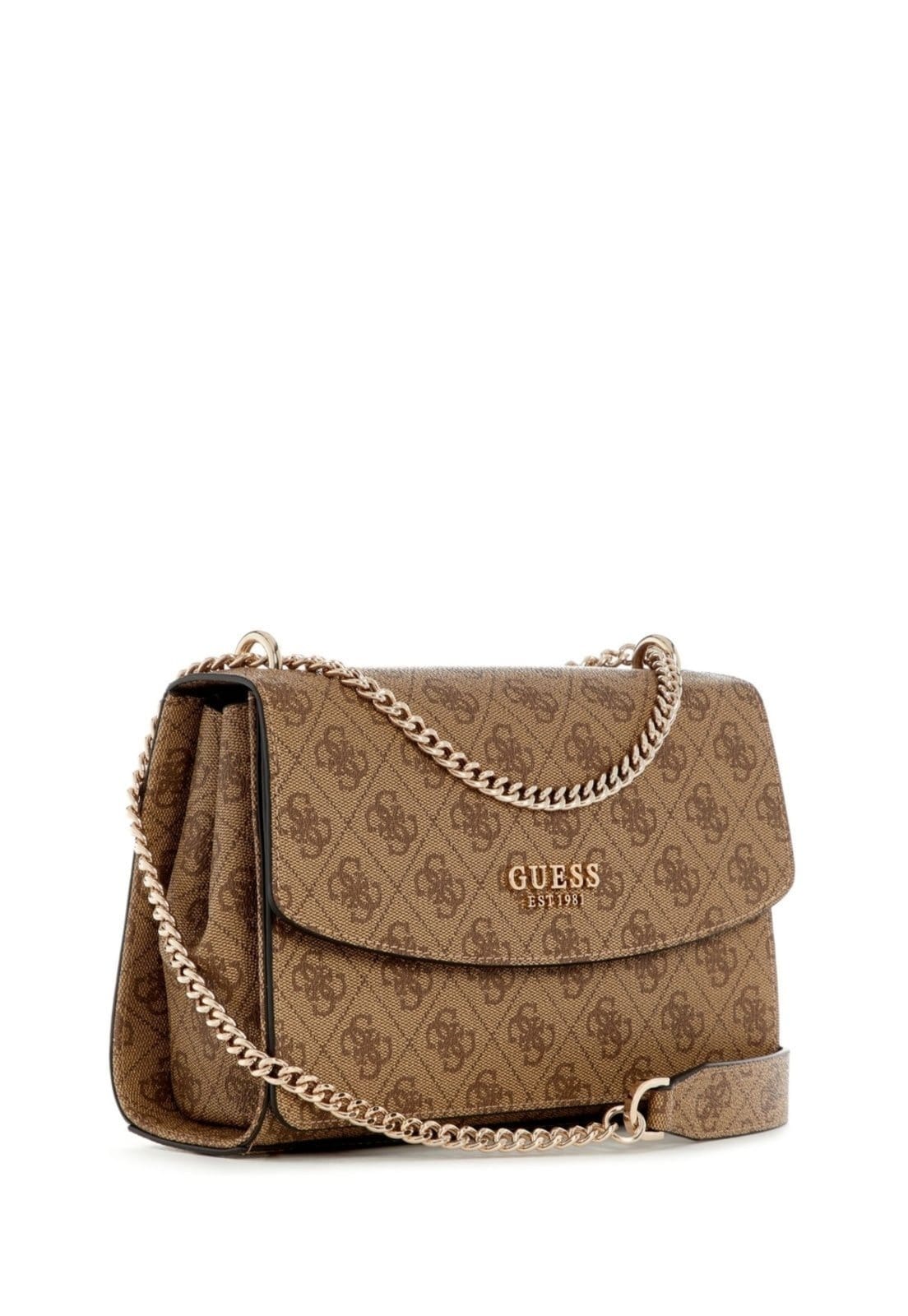 Vista 2 Bolsa Guess Calista Convertible Xbody Flap Bege Guess amarelo