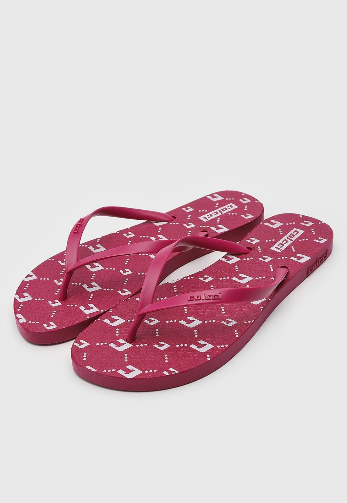 Vista 2 Chinelo Dedo Feminino Colcci Logo Colcci bordô