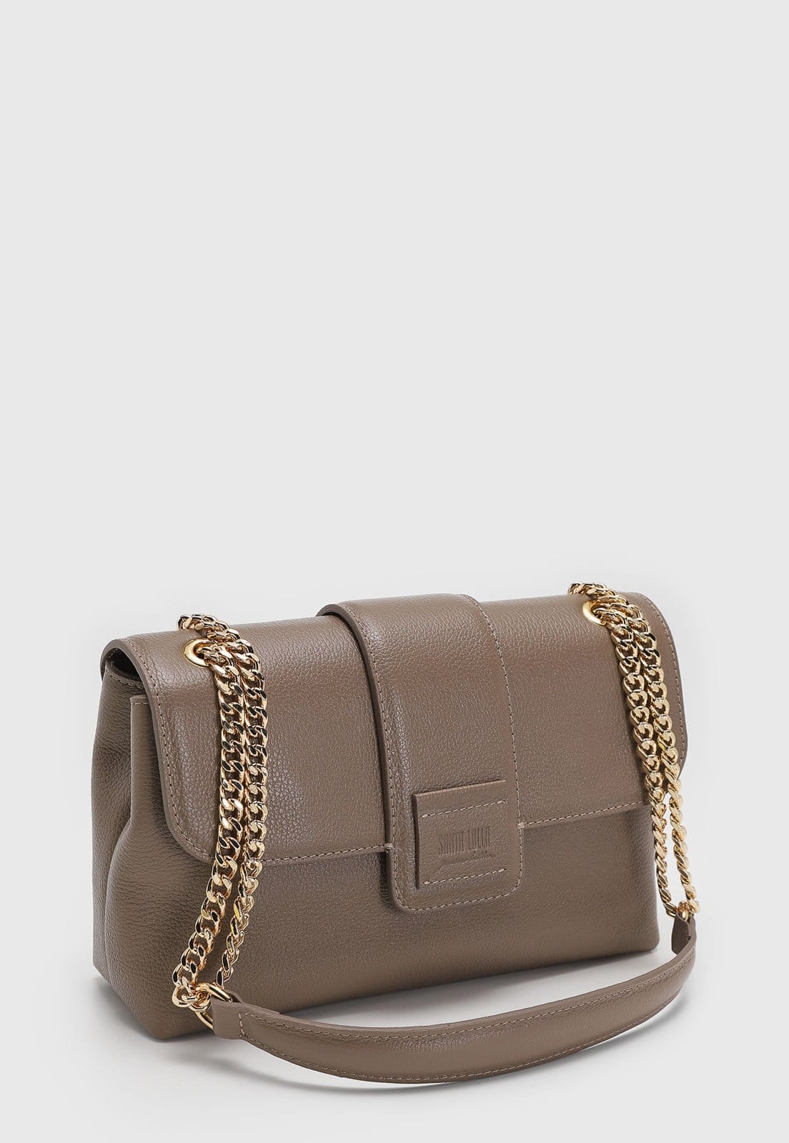 Vista 2 Bolsa Média Santa Lolla Alça Corrente Taupe Santa Lolla bege