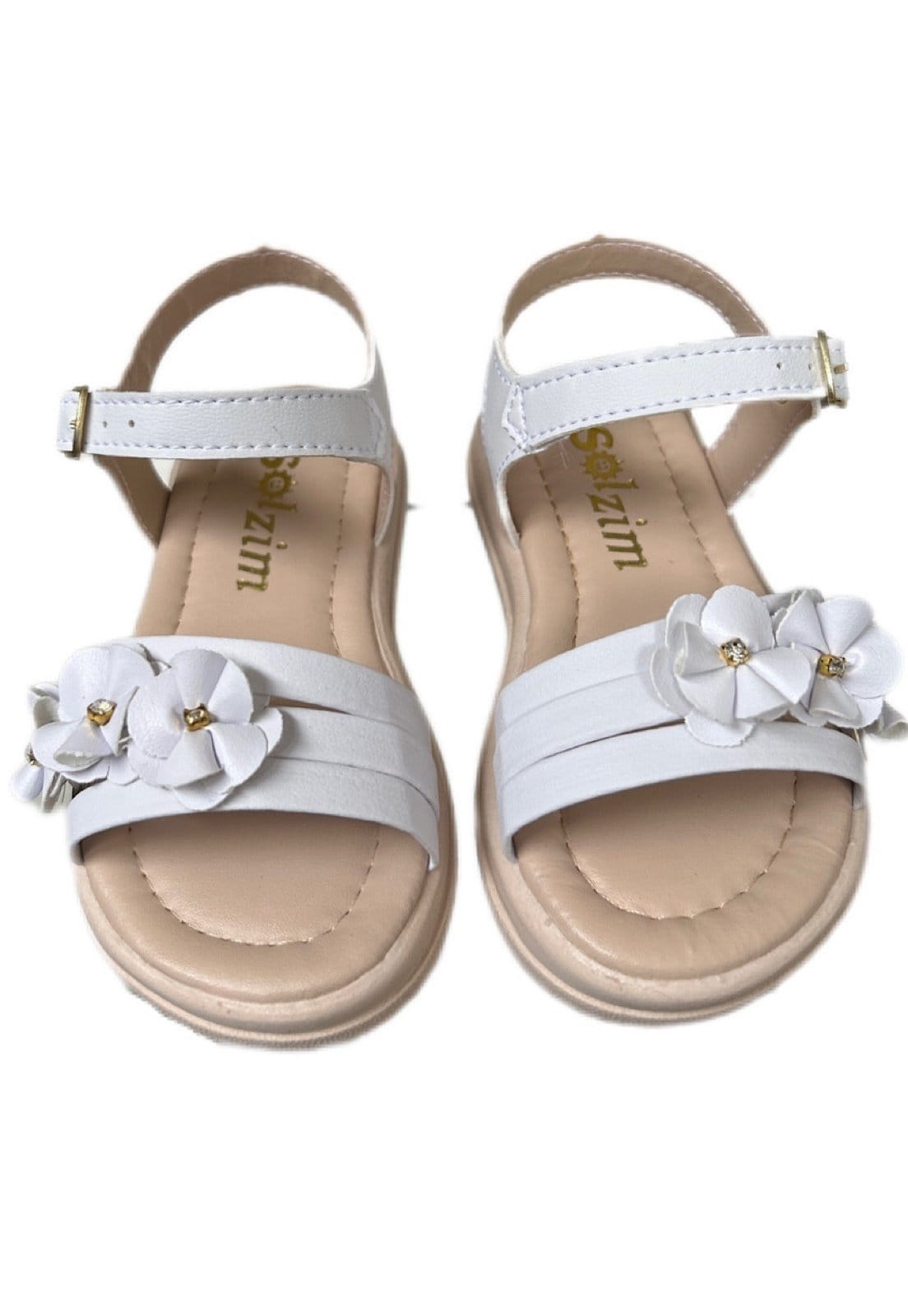 Vista 2 Infantil - Sandalia menina Tiras de flor para meninas Solzim Branca SOLZIM CALÇADOS branco