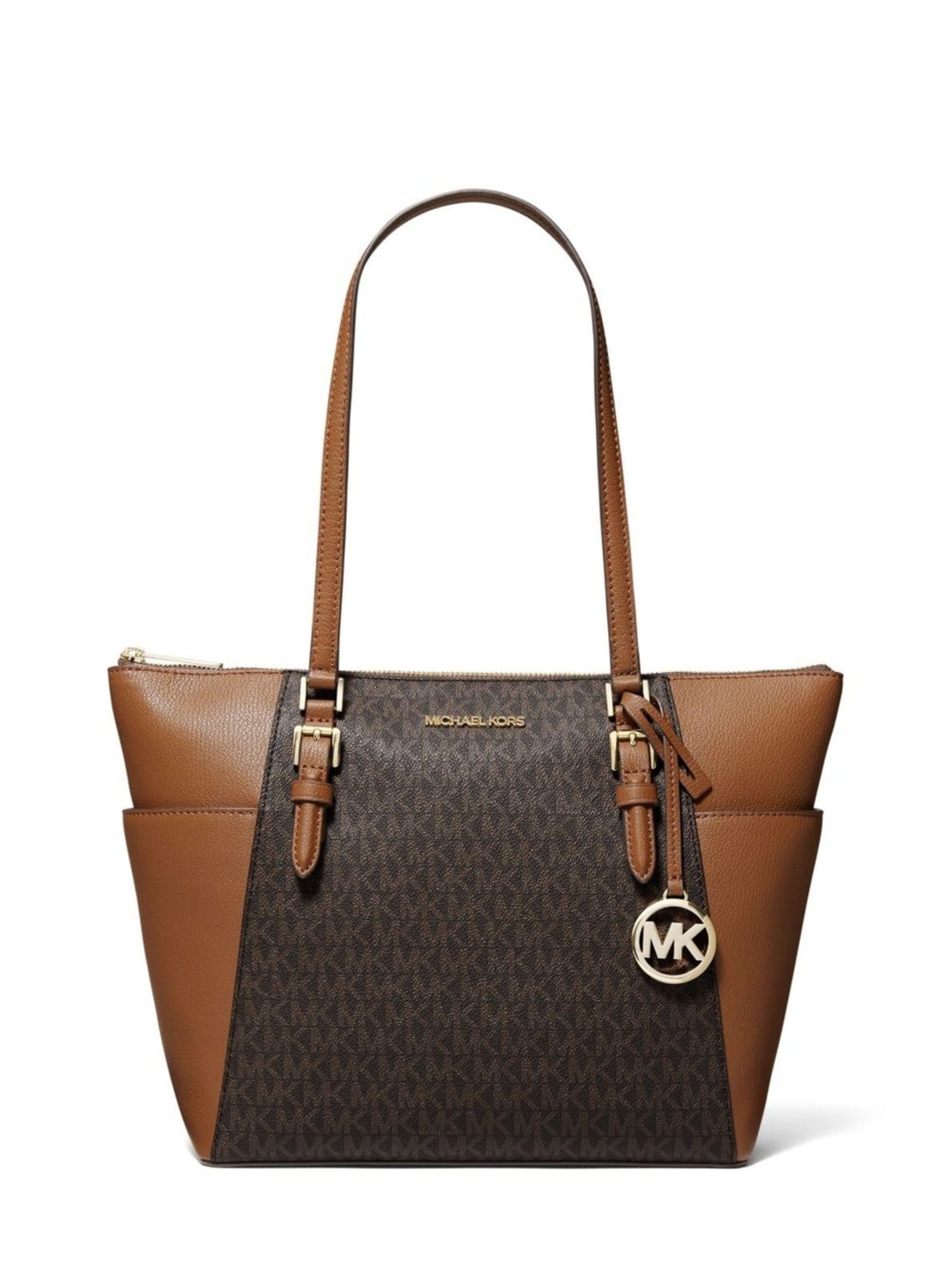 Vista principal Bolsa Tote Charlotte Logo Grande 35T0gcft3b200 Michael Kors marrom
