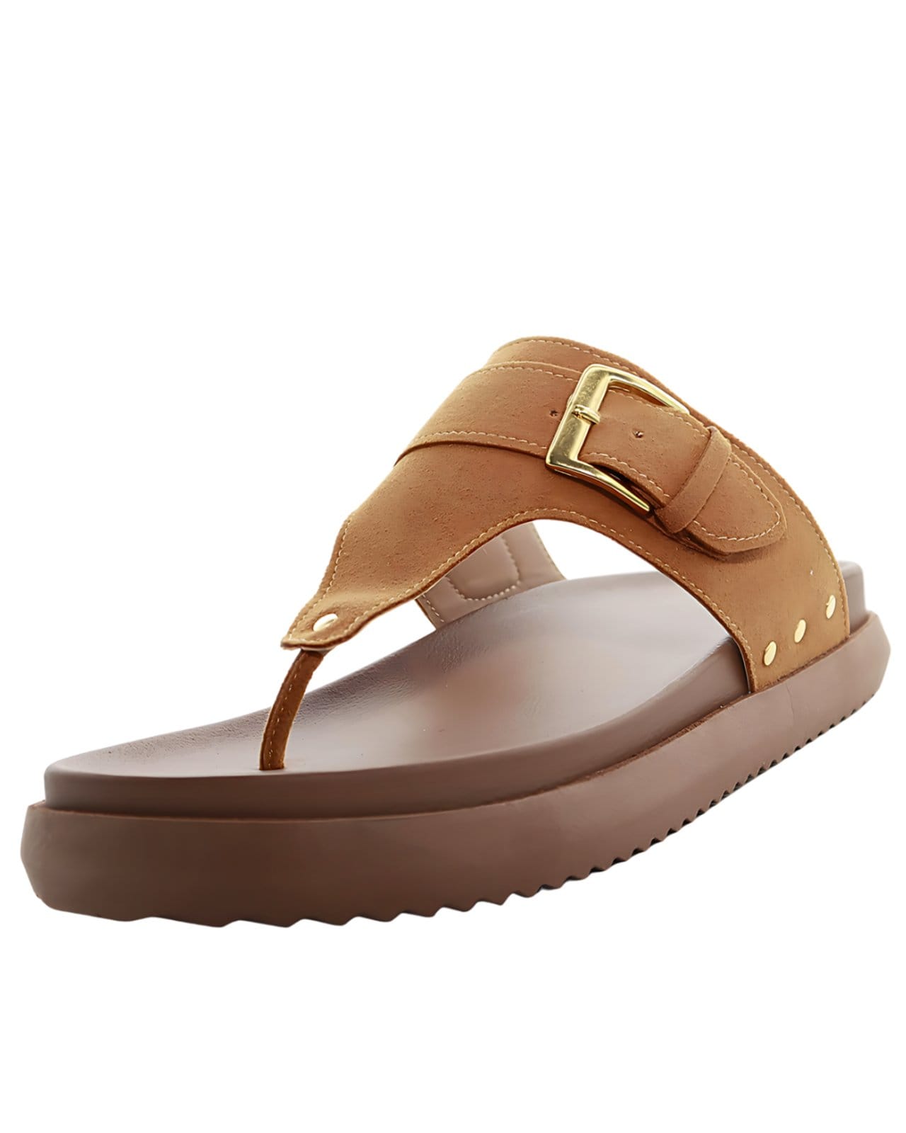 Vista principal Papete Flat Feminina Flor da Pele Camurça Carvalho Design Moderno e Super Confortável 002 Flor da Pele caramelo