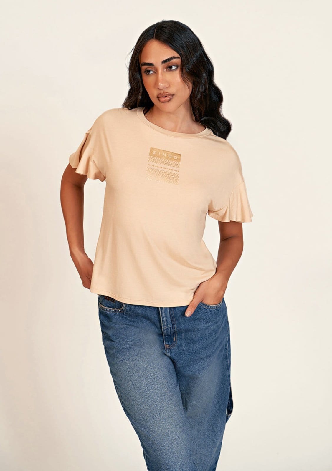 Calca Zinco Baggy Cós Alto Com Martingale