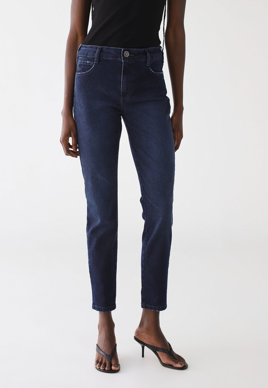 Vista principal Calça Jeans Feminina Colcci Reta Lavagem Escura Colcci azul