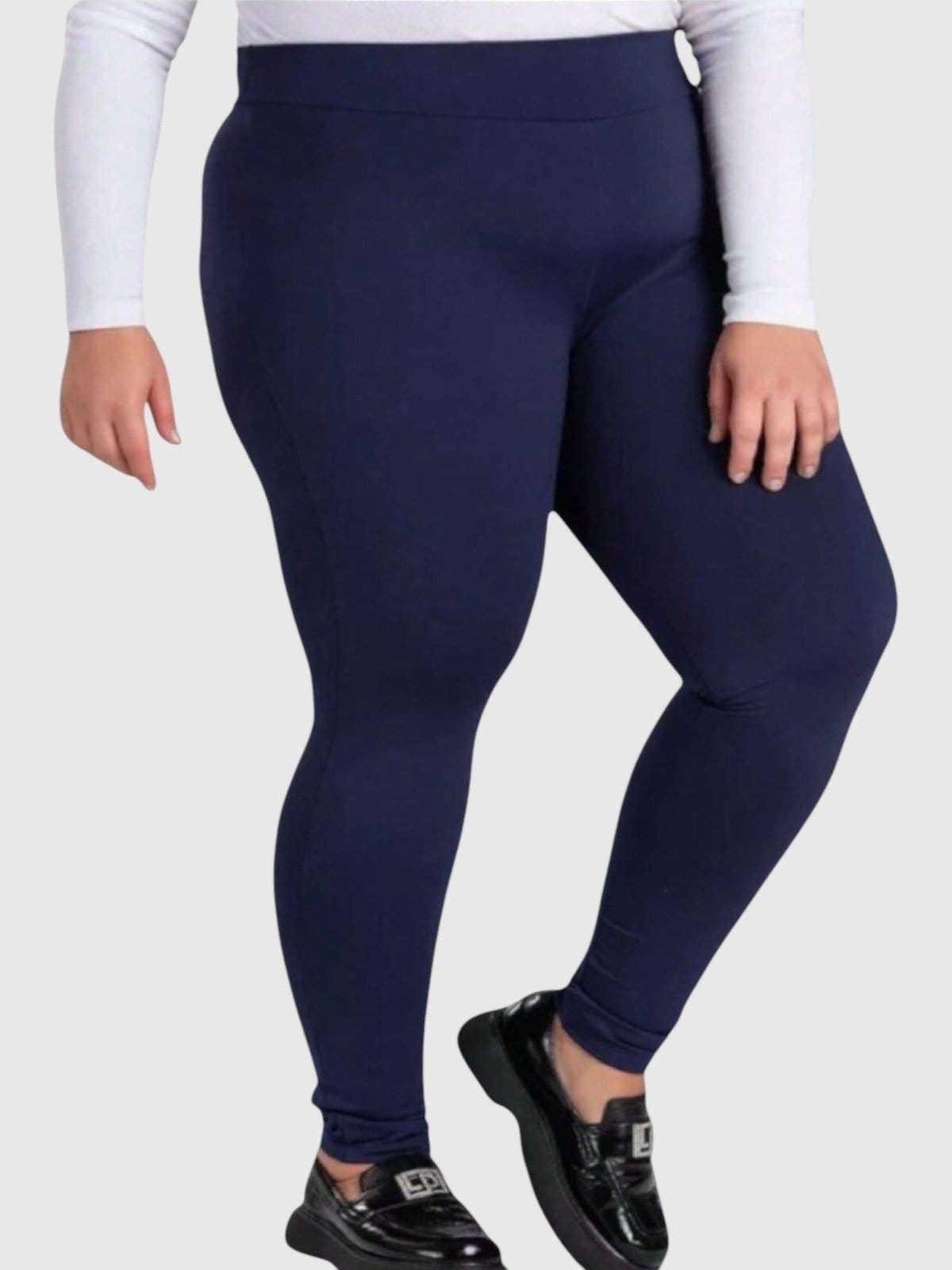 Vista principal Calça Leggings D Bell Outlet Fashion Academia Fitness Plus Size Cós Alto D BELL OUTLET FASHION azul