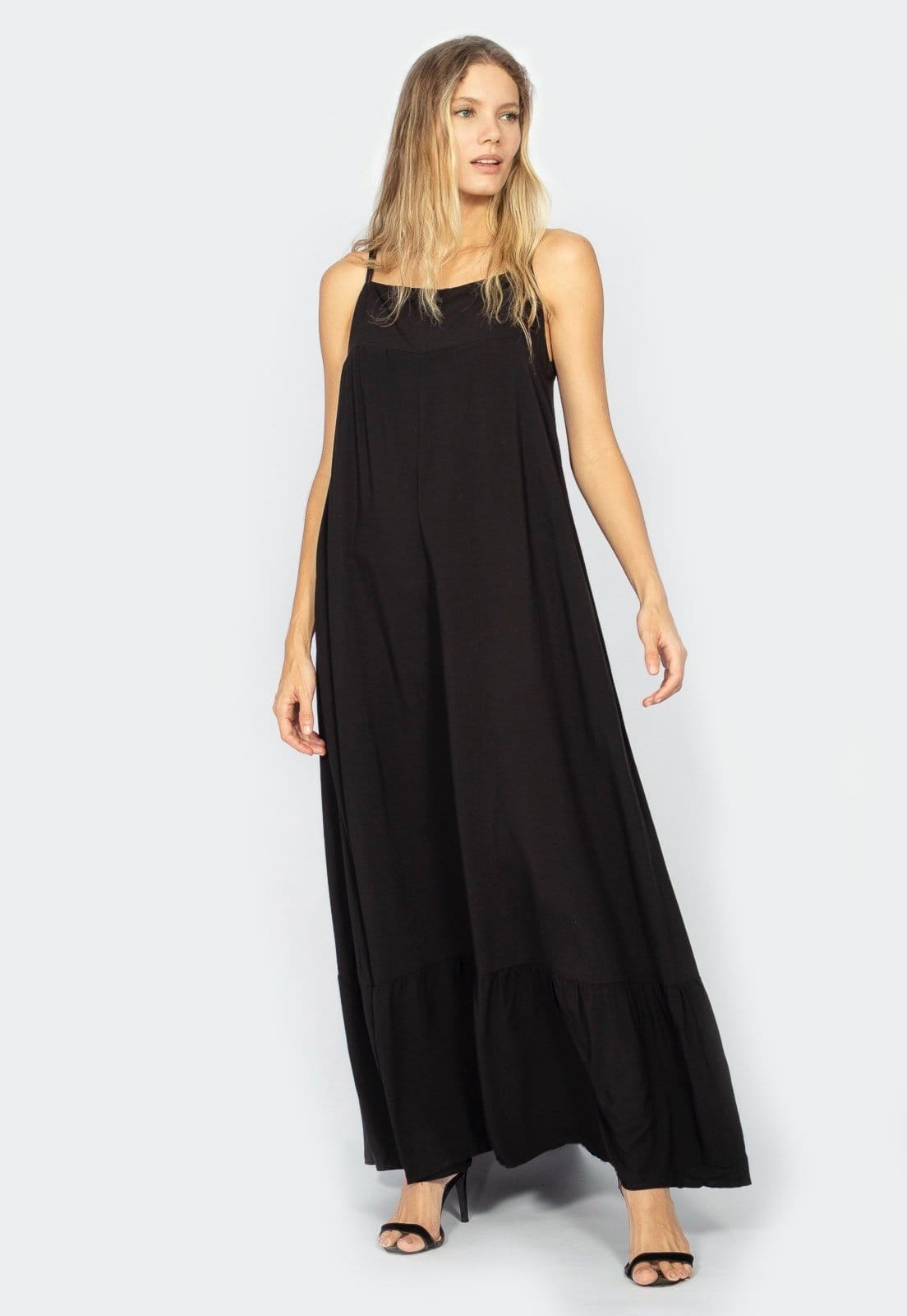 Vista 2 Vestido Longo Jataí Trapézio Amazonia Vital Viscose o Amazonia Vital preto