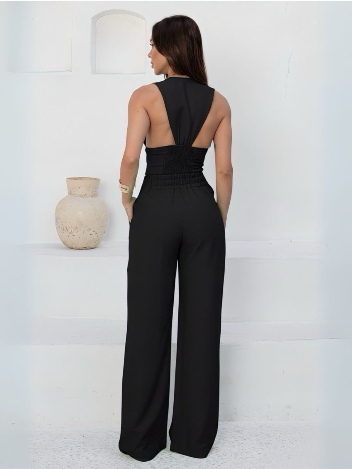 Vista 2 Conjunto Feminino Alfaiataria Divina Gata Colete e Calça DIVINA GATA preto