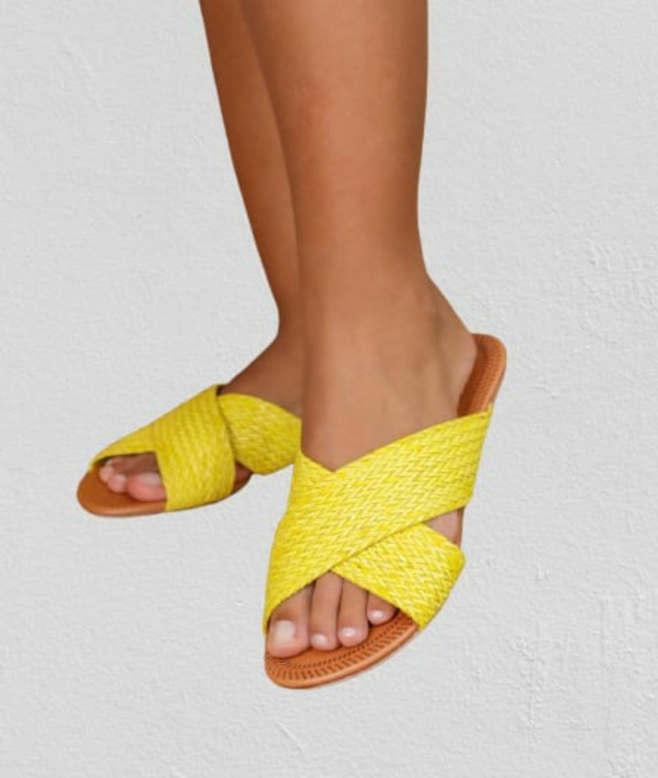 Vista principal Rasteira Delazari Trança Amarela Delazari amarelo