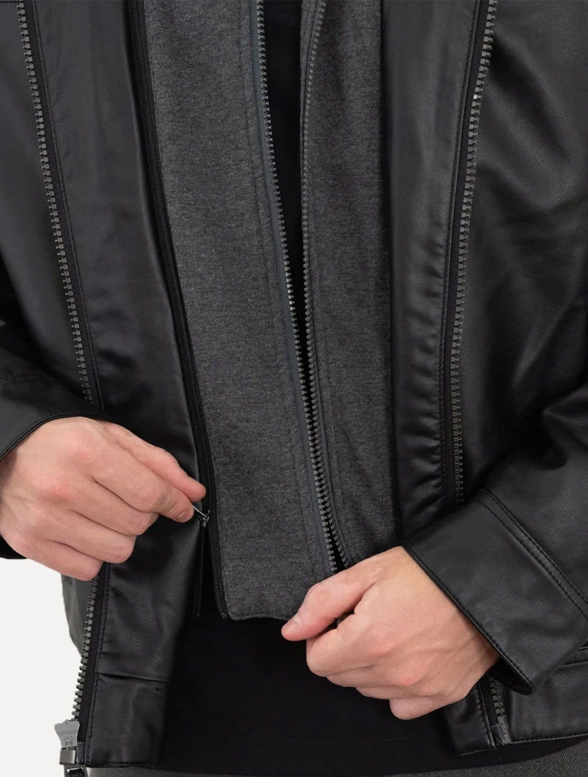 Jaqueta Calvin Klein Hooded PU Pocket Preta - 2