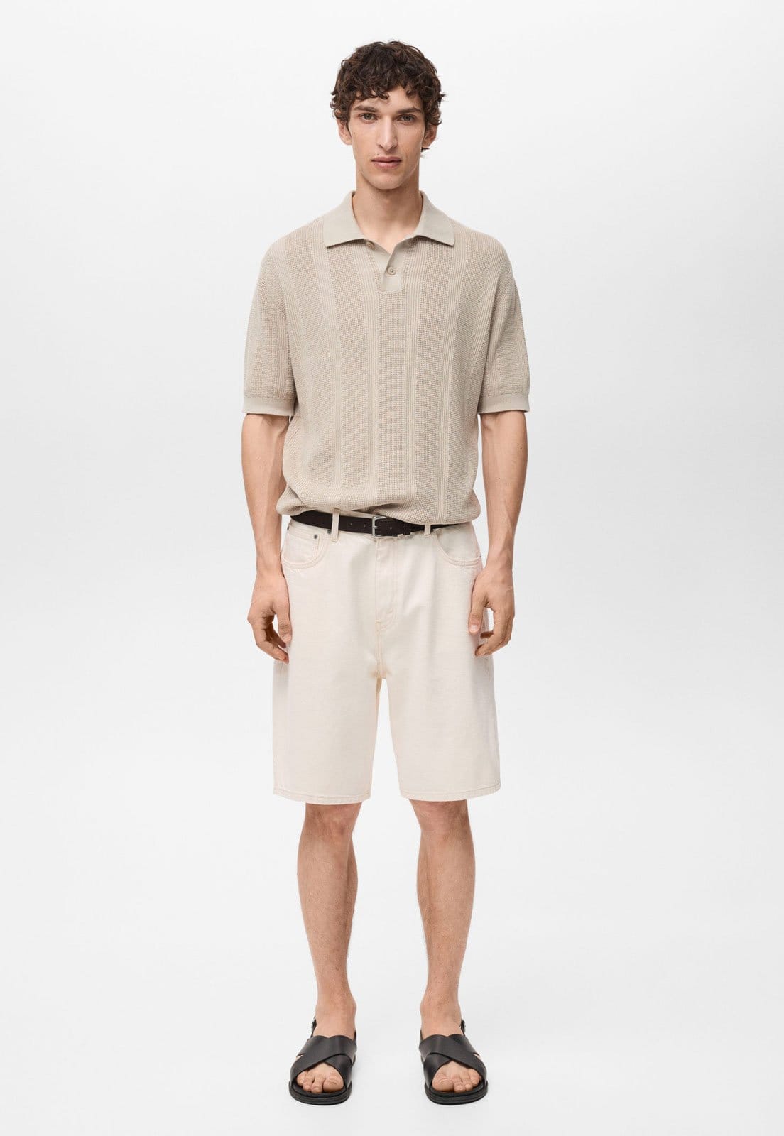 Vista 2 Bermuda Jeans MANGO Reta Color Off-White Mango off-white white