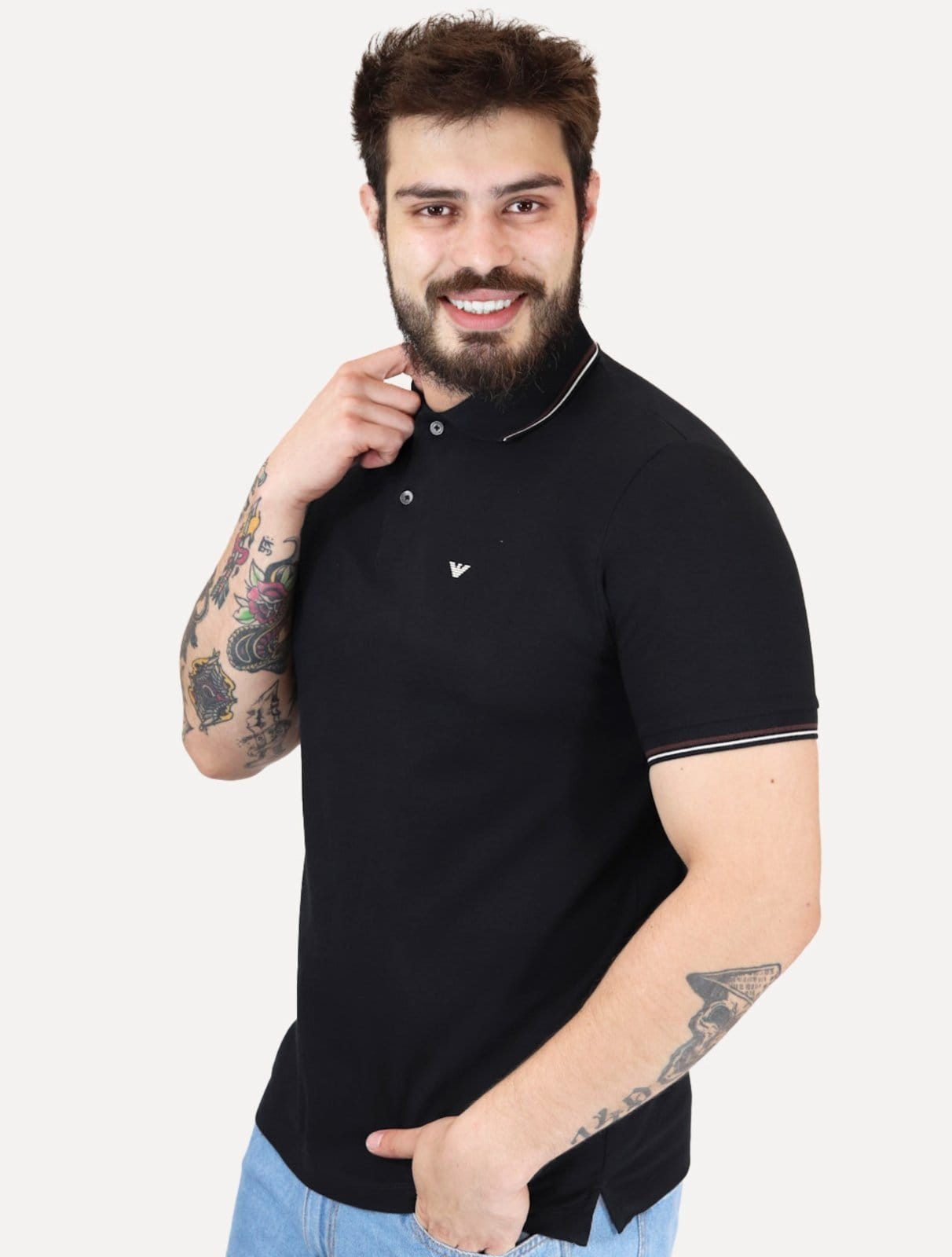 Polo Empório Armani Masculina Essential Friso