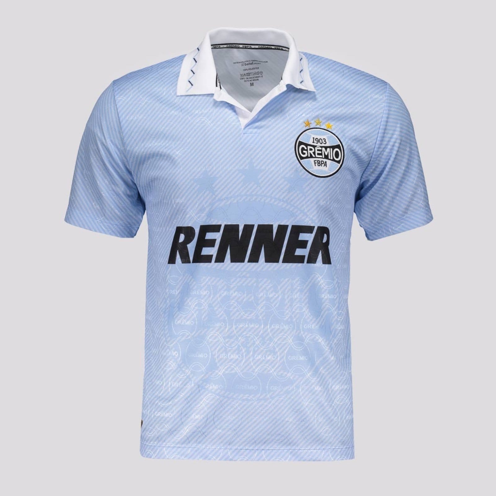 Vista principal Camisa Grêmio Retrô Liberta 1995 Celeste Betel azul