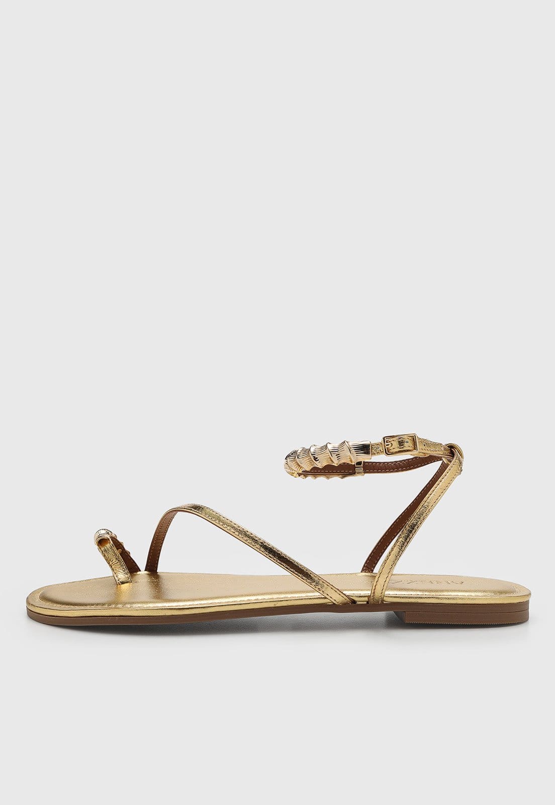 Vista principal Rasteira Feminina Arezzo Metalizada Dourada Arezzo dourado