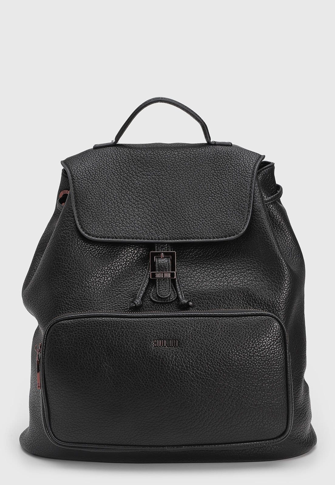 Mochila Feminina Santa Lolla Texturizada Preta