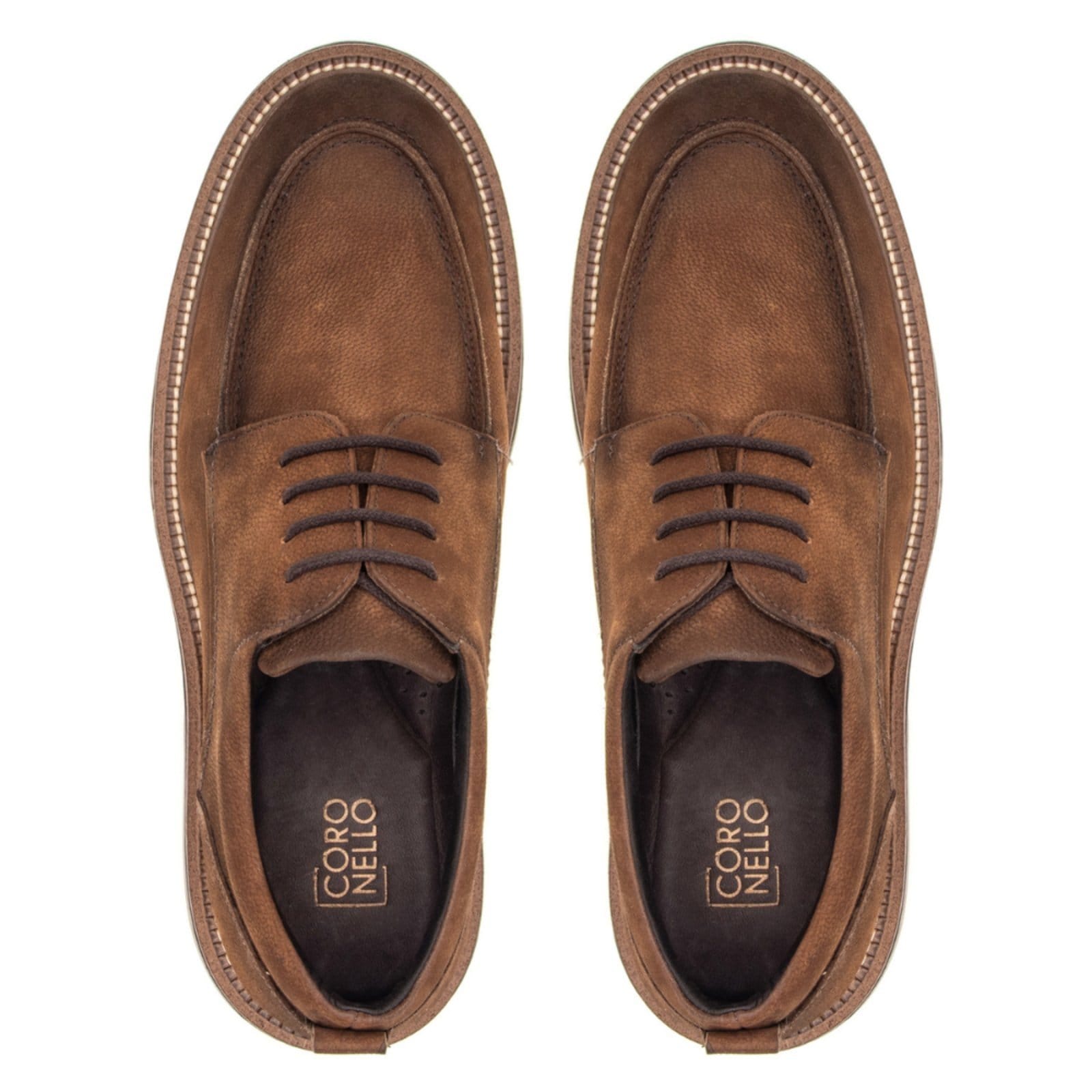Vista 2 Sapato Derby Joss com Cadarço Original Coronello Havana em Couro Coronello caramelo/castanho/marrom