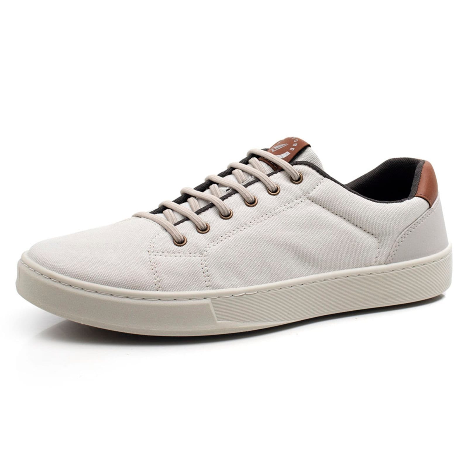 Vista 2 Sapatênis Masculino Épico Conforto Caminhar Dia a Dia Areia Kit Com Carteira ÉPICO CALÇADOS bege