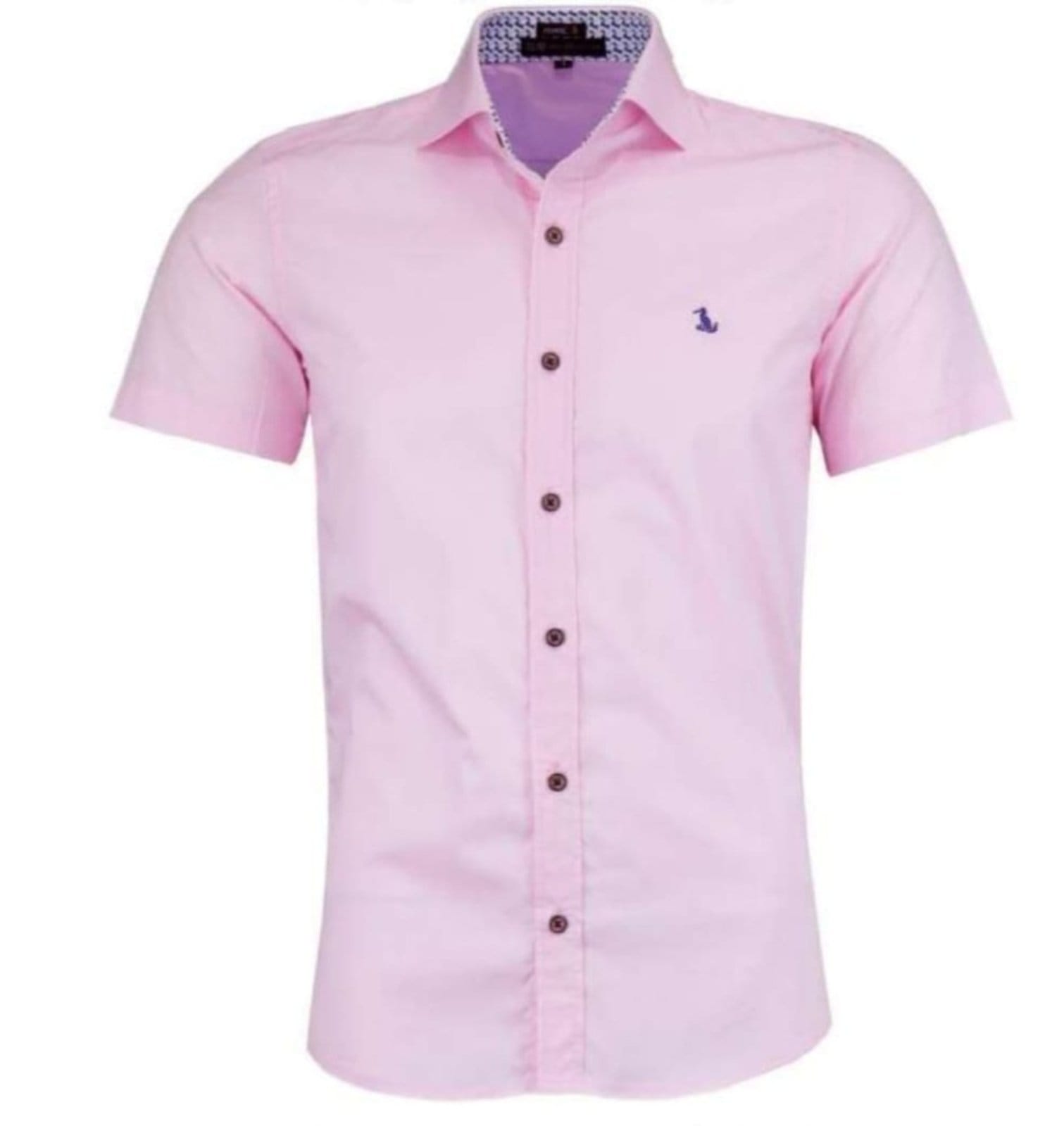 Vista principal Camisa Social Amil Slim Thor Algodão Manga Curta Luxo Amil rosa