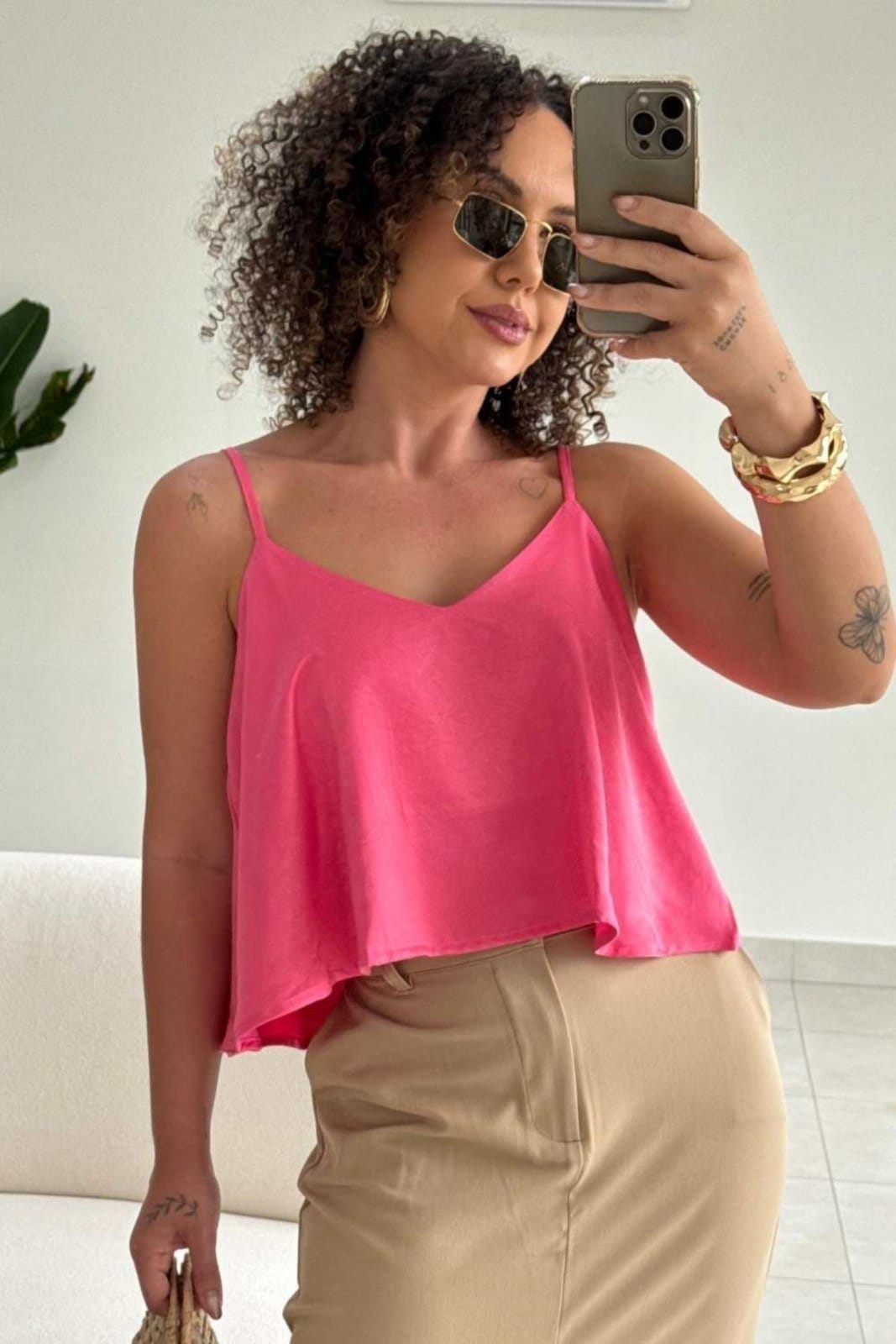 Vista 2 Saia Vanibele Longa Camelo Vanibele caramelo