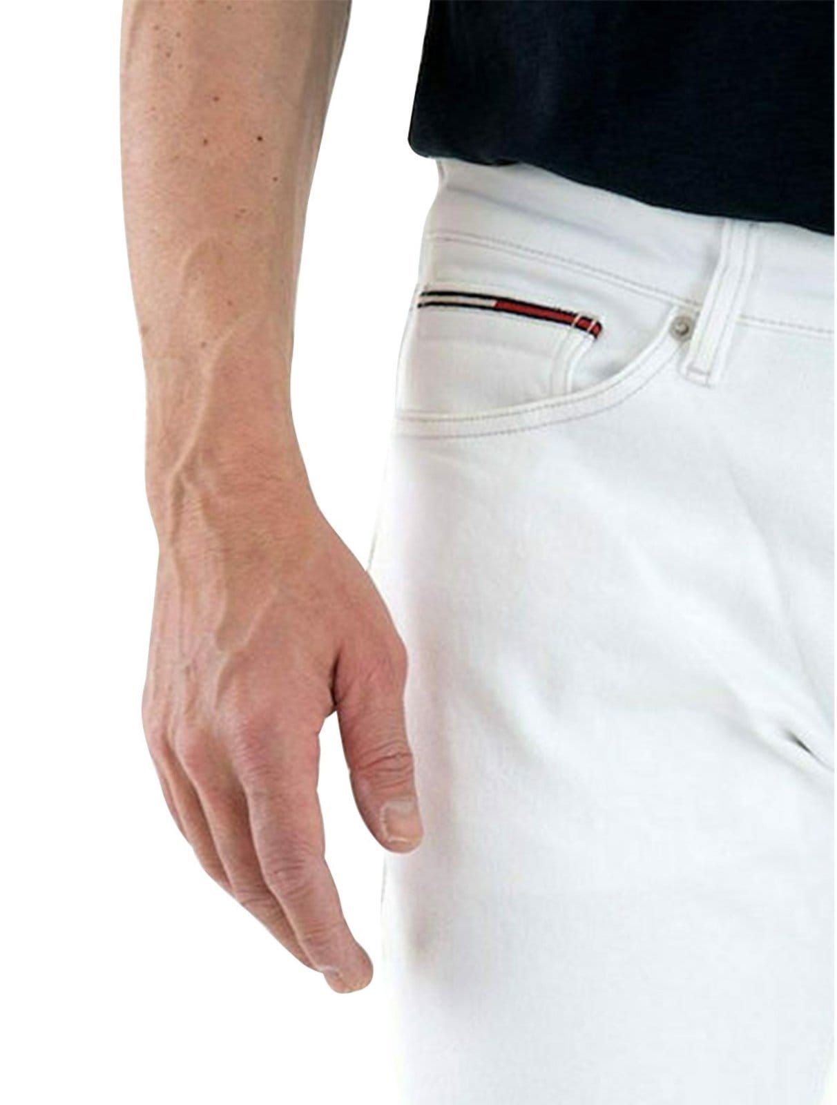 Vista 2 Calça Tommy Jeans Masculina Slim Scanton Branca Tommy Jeans branco