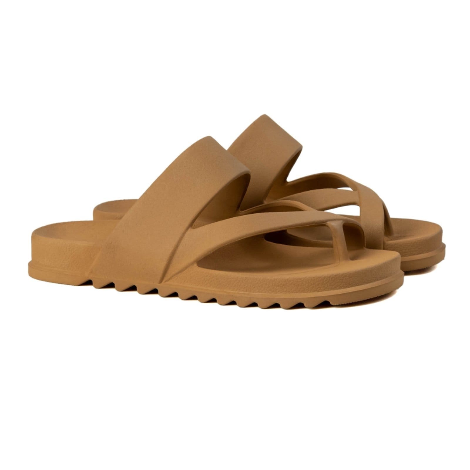 Vista principal Chinelo Lançamento Feminina De Dedo Tira Slide Confortável Estilo Papete Casual Moda Praia Verão CARMELO SHOES marrom