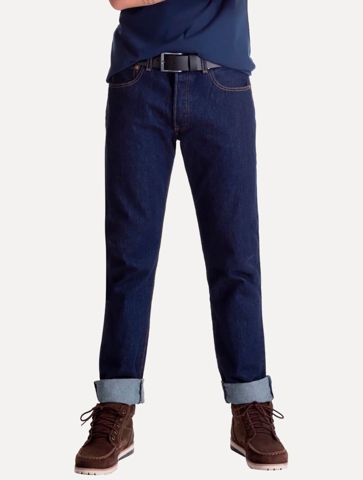 Vista principal Calça Jeans Levis Masculina 501 Original Azul Escura Levis preto azul