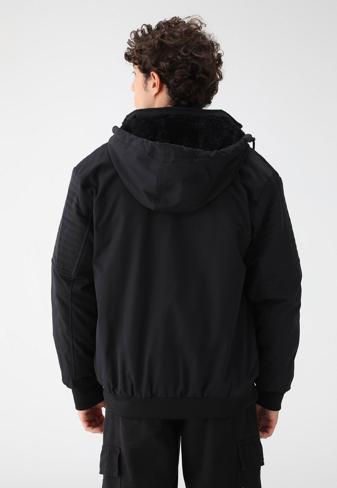 Vista 2 Jaqueta Sarja Broken Rules com Capuz Preta Broken Rules preto